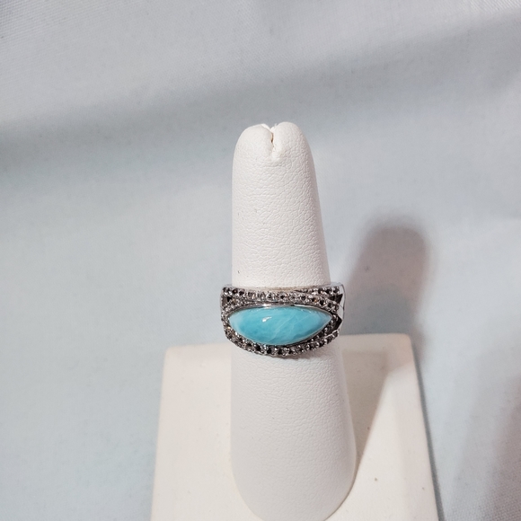 Larimar stone silver ring - Picture 4 of 4